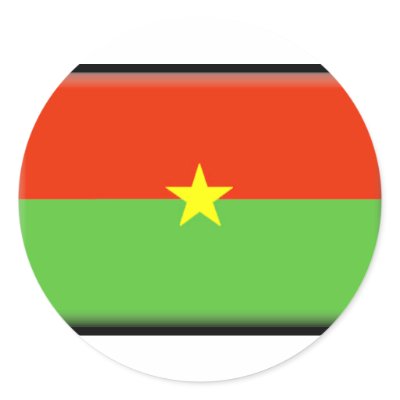 Burkina Faso Flag Round Sticker by jacinto888