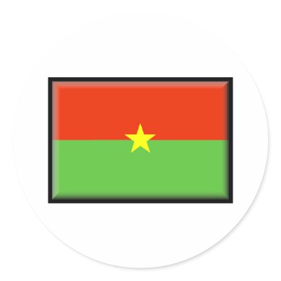Burkina Faso Flag Round Sticker by jacinto888