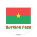 Burkina Faso Flag with Name stickers