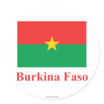 Burkina Faso Flag with Name stickers
