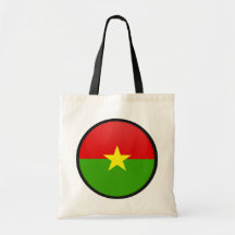 Burkina Faso quality Flag Circle Tote Bags