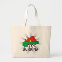 Burkina Flag Map 2.0 Tote Bags