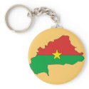 Burkina flag map keychains