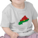 Burkina flag map t-shirts
