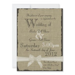 Burlap and Bows Rustic Wedding invitations