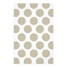 Burlap Beige Polkadot Customized Stationery