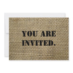 Burlap invitations