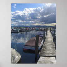 burlington harbour boats poster