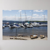 Burlington Waterfront Boats Poster
