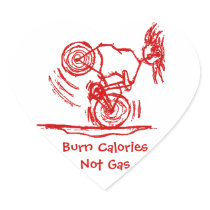 Burn Calories - Not Gas! Heart Stickers