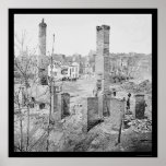 Burned Ruins of Chimneys in Richmond 1865 posters