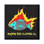 BURNING FISH LOGO REFRIGERATOR MAGNETS