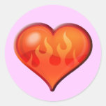 Burning Flaming Heart Sticker