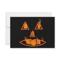 Burning Halloween Pumpkin Personalized Invites