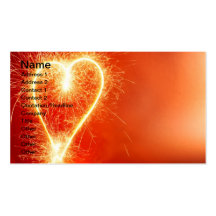 Burning heart business card