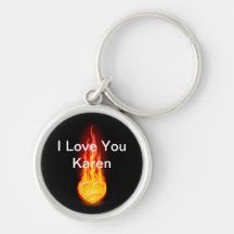 Burning Heart Keychain