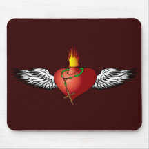 Burning Heart Mouse Pad