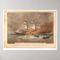 Burning of the clipper ship "Golden Light" (0143A)