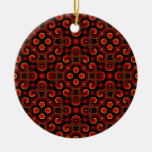 Burning Red Magma Waves Small Paper Cut Out Christmas Ornaments
