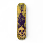 Burning Skull Grunge Skateboard Deck