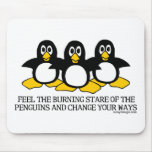Burning Stare Of The Penguins Mous... - Customized Mouse Pad
