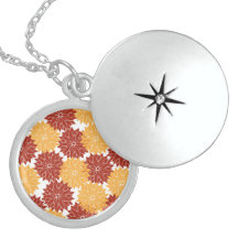 Burnt Orange and Orange Flower Blossoms Floral Pendants