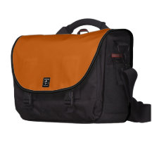 Burnt Orange Black Laptop Case Commuter Bag