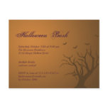 Burnt orange scary tree Halloween party invitation postcards