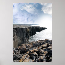 burren cliff edge view poster