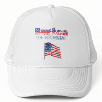 Burton for Congress Patriotic American Flag Trucker Hat