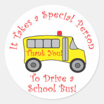 Bus Driver Round Stickers
