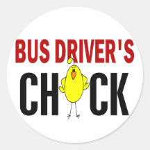 BUS DRIVER’S CHICK ROUND STICKERS