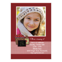 Bushel of Apples Photo Invitation