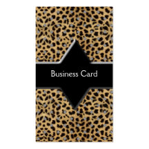 Business Card Elegant Leopard Black