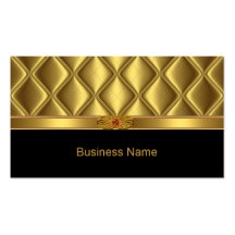 Business Card Gold Tile Trim Red Jewel