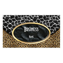 Business Card Leopard Black White Cow Purse