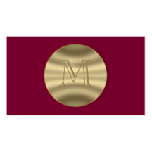 Business Card Monogram On Gold Medallion Template
