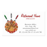 Business Card Pizza on the cutting board
