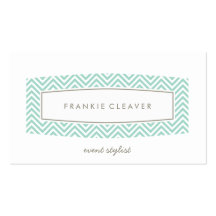 BUSINESS CARD plain chevron patterned panel mint
