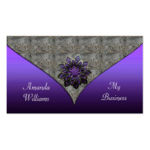 Business Card Purple floral Jewel  Animal Print