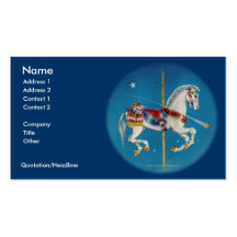 Business Card - Red, White & Blue Carousel Horse
