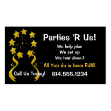 Business Card :: Stars & Streamers Party Fun