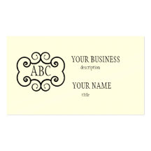 Business Card Std Paper Cream Monogram