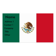 Business Card with Flag of Mexico