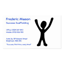 Business Card with Happy "Success" Stick Figure