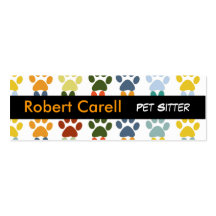 Business Cards -~Colourful DOG Paws