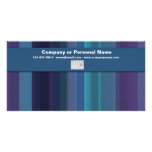 Business cards template - blue purple stripes photo cards