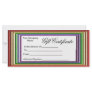 Business Gift Certificates Rack Card Postcard