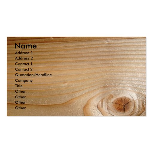 Business on Unfinished Wood Business Cards