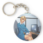 Business Woman, Career Girl Sexy Pinup by Al Rio keychains